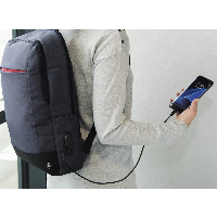 Раница за лаптоп HAMA Manchester, до 40 см, 15.6", с изведен USB порт, черен