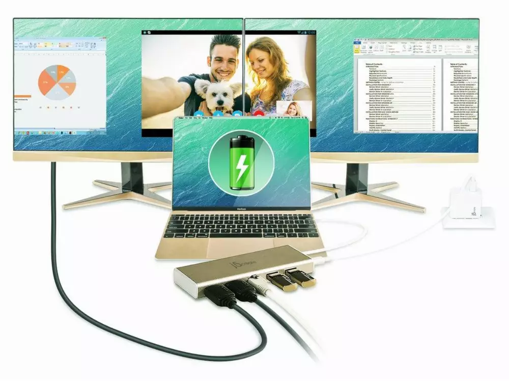 Докинг станция j5 create JCD381, USB-C - 2x HDMI/USB 3.1/PD 2.0/LAN