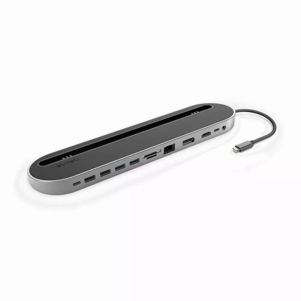 Докинг станция 12 в 1 HAMA 135761, USB, HDMI™, DP, LAN, SD, microSD, Jack, Сив