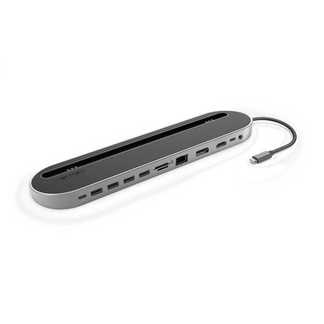Докинг станция 12 в 1 HAMA 135761, USB, HDMI™, DP, LAN, SD, microSD, Jack, Сив
