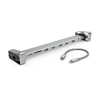 Докинг станция 9 в 1 HAMA 135765, 4 x USB-A, USB-C, HDMI&trade;, LAN, SD, microSD, Сив
