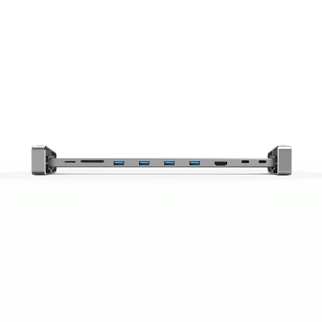 Докинг станция 9 в 1 HAMA 135765, 4 x USB-A, USB-C, HDMI™, LAN, SD, microSD, Сив
