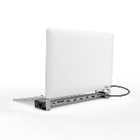 Докинг станция 9 в 1 HAMA 135765, 4 x USB-A, USB-C, HDMI&trade;, LAN, SD, microSD, Сив