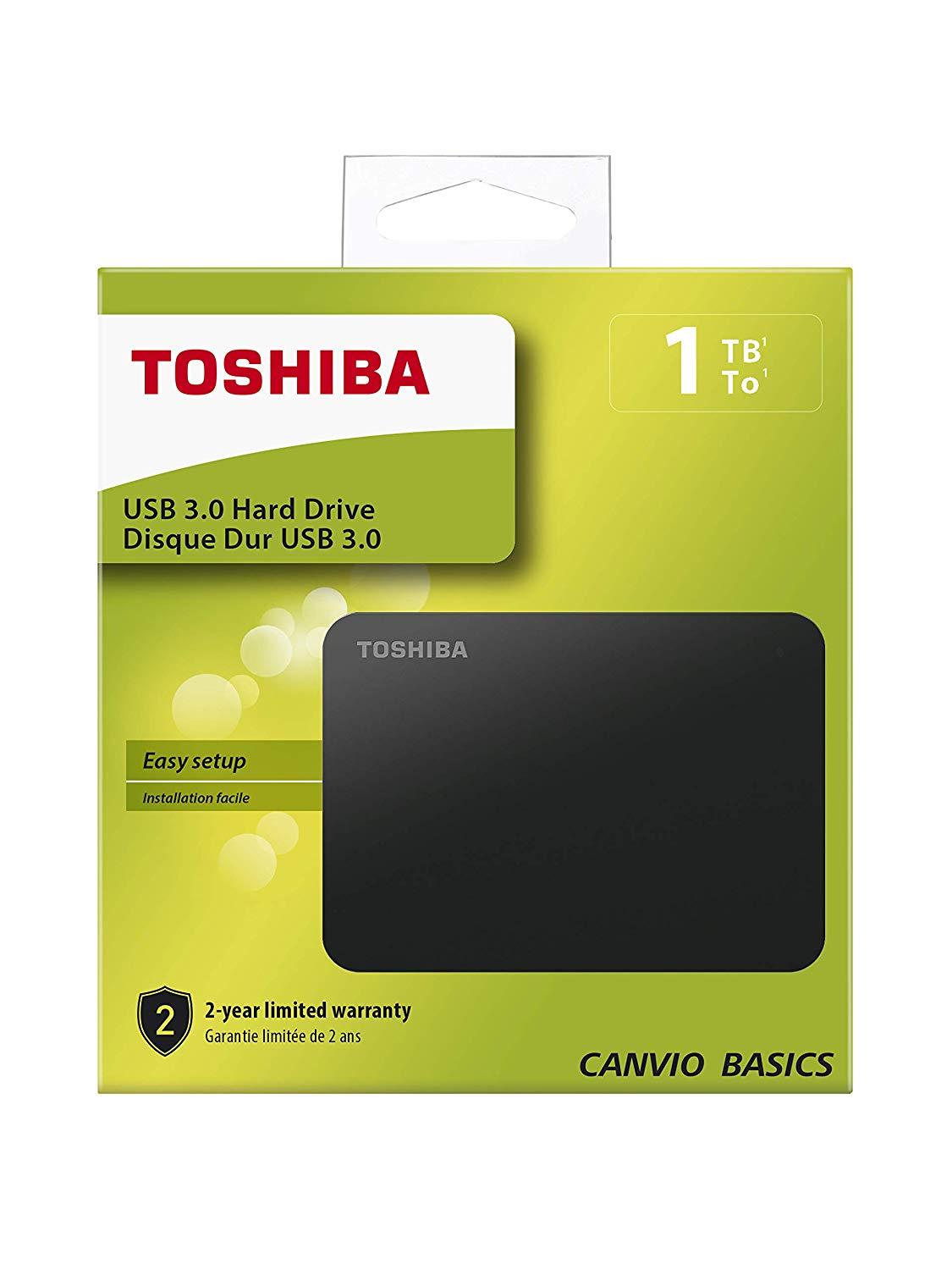 Външен диск Toshiba Canvio Basics 1TB 2.5" HDD USB 3.0 - HDTB310EK3AA