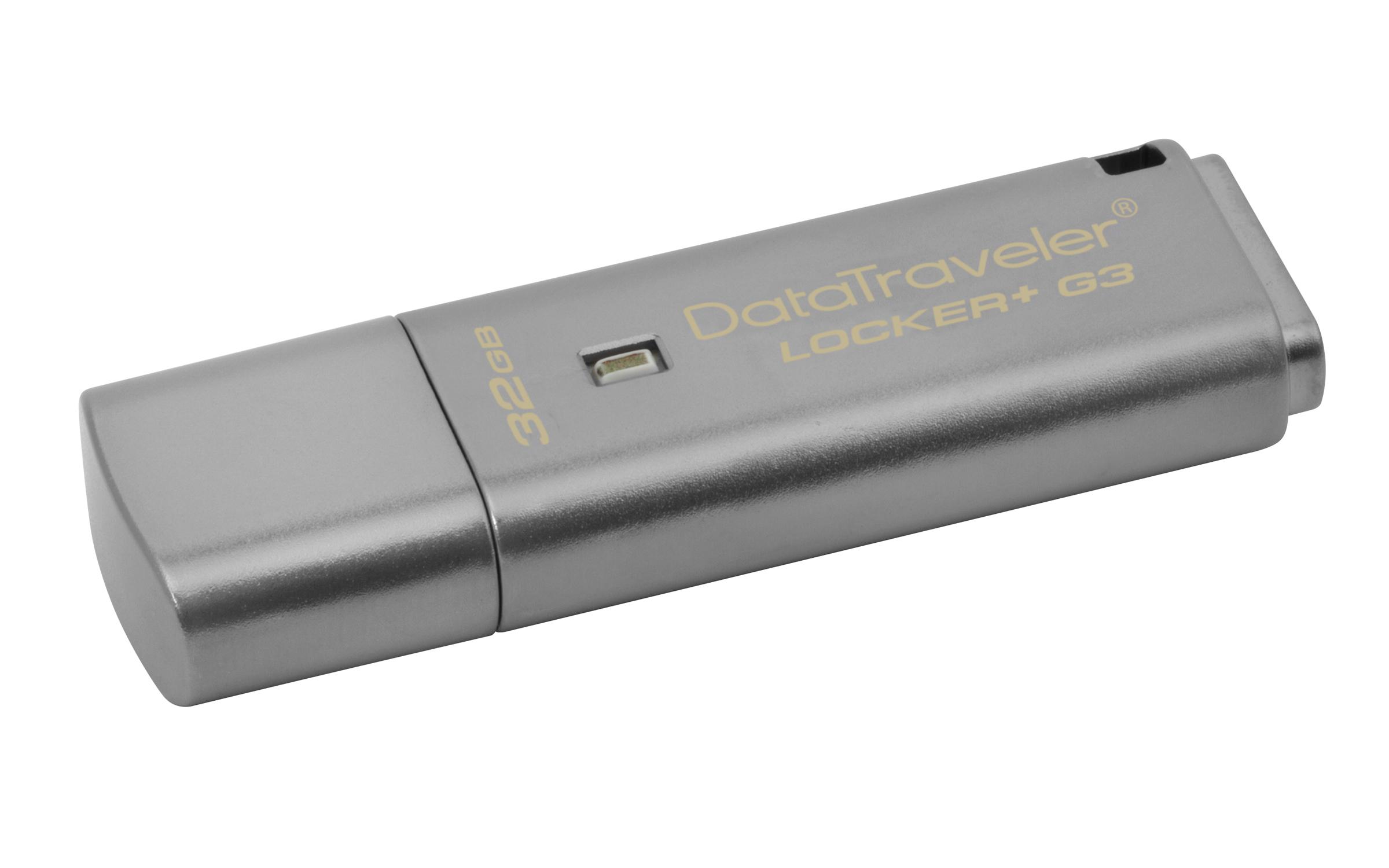 USB памет KINGSTON DataTraveler Locker+ G3, 32GB, USB 3.0, хардуерно криптиране, Сребрист
