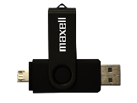 USB памет MAXELL DUAL, USB 2.0, 32GB, Черен