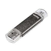 USB памет HAMA Laeta Twin 123926, 64GB, USB2.0, Сив