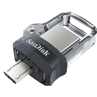 USB памет SanDisk Ultra Dual Drive m3.0, 32GB, OTG, Черен