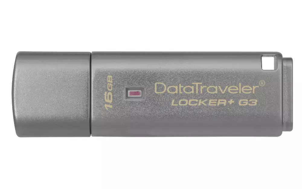 USB памет KINGSTON DataTraveler Locker+ G3, 16GB, USB 3.0, хардуерно криптиране, Сребрист