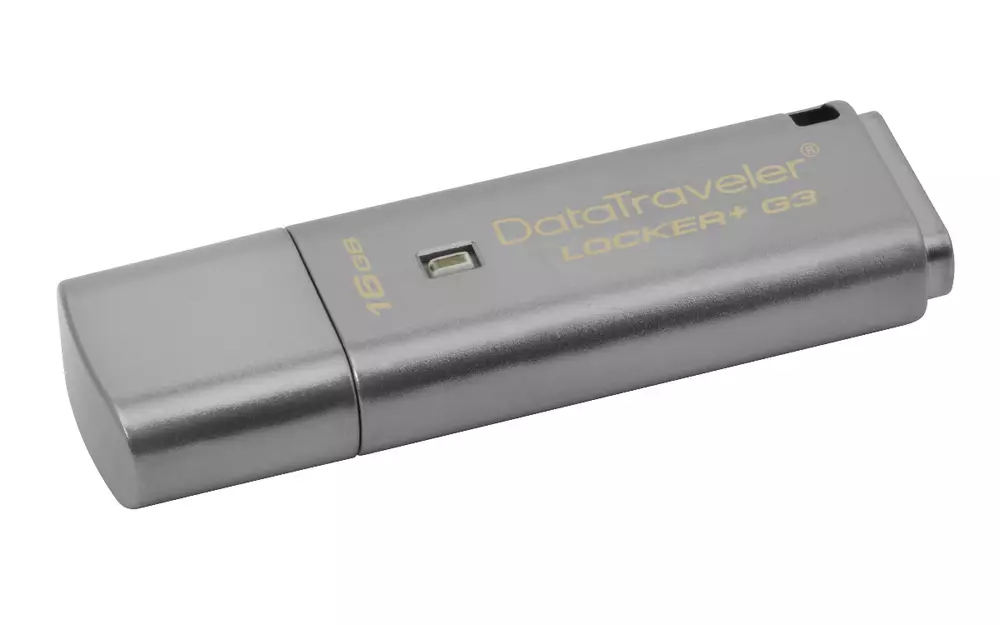 USB памет KINGSTON DataTraveler Locker+ G3, 16GB, USB 3.0, хардуерно криптиране, Сребрист