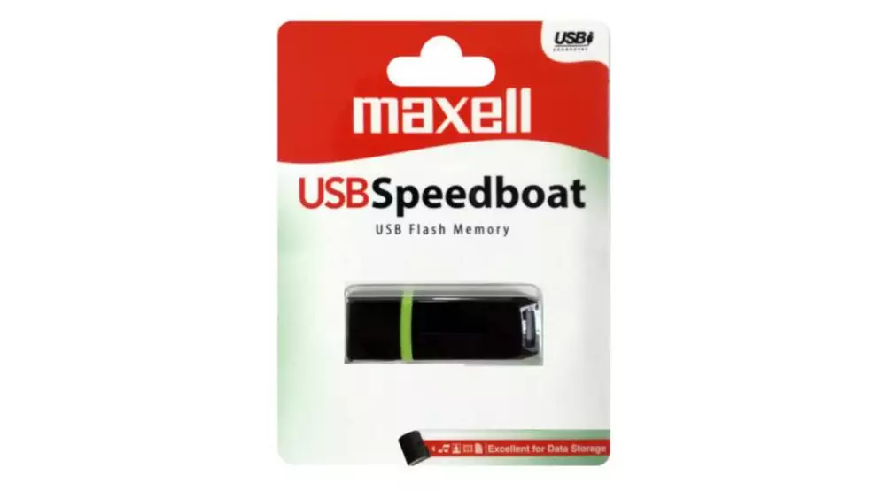 USB памет MAXELL Speedboat, USB 2.0, 16GB, Черен