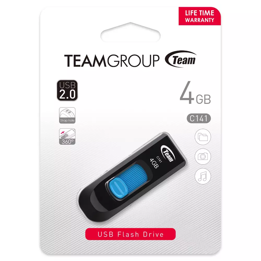 USB памет Team Group C141, 4GB, USB 2.0, Син