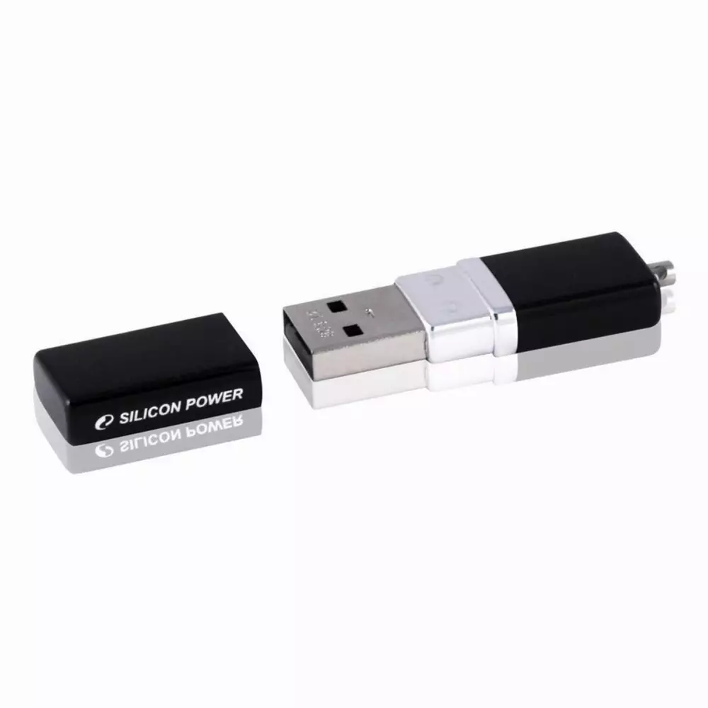 USB памет SILICON POWER LuxMini 710, 64GB, USB 2.0, Черен