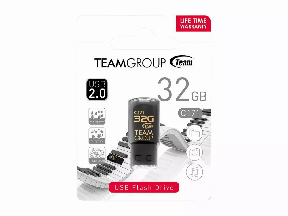 Memorie USB Team Group C171 32GB USB 2.0, Negru