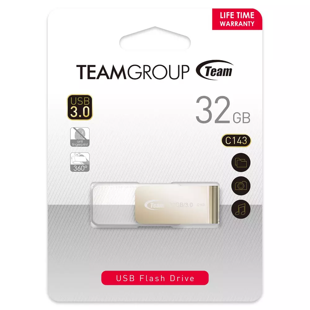 USB памет Team Group C143 32GB USB 3.0, Бял
