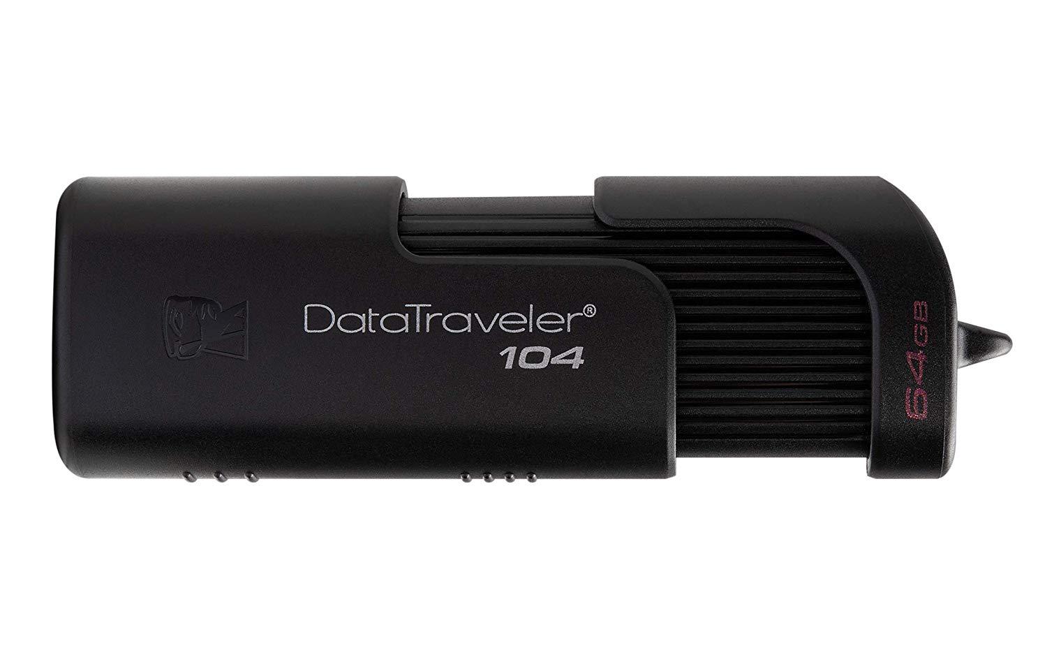 USB памет KINGSTON DataTraveler 104, 64GB, USB 2.0, Черен