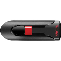 USB памет SanDisk Cruzer Glide, 64GB, USB 2.0, Черен-Червен