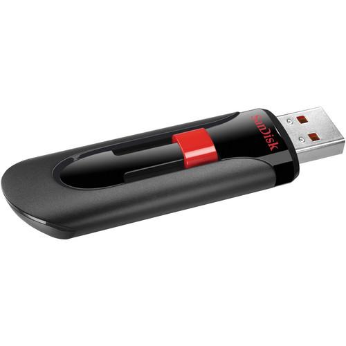 USB памет SanDisk Cruzer Glide, 64GB, USB 2.0, Черен-Червен