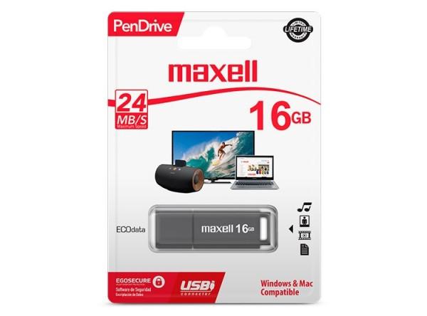USB памет MAXELL PenDrive, 16 GB, Сив