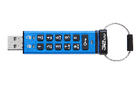 USB памет KINGSTON DataTraveler 2000, 32GB, USB 3.1, хардуерно криптиране, Син