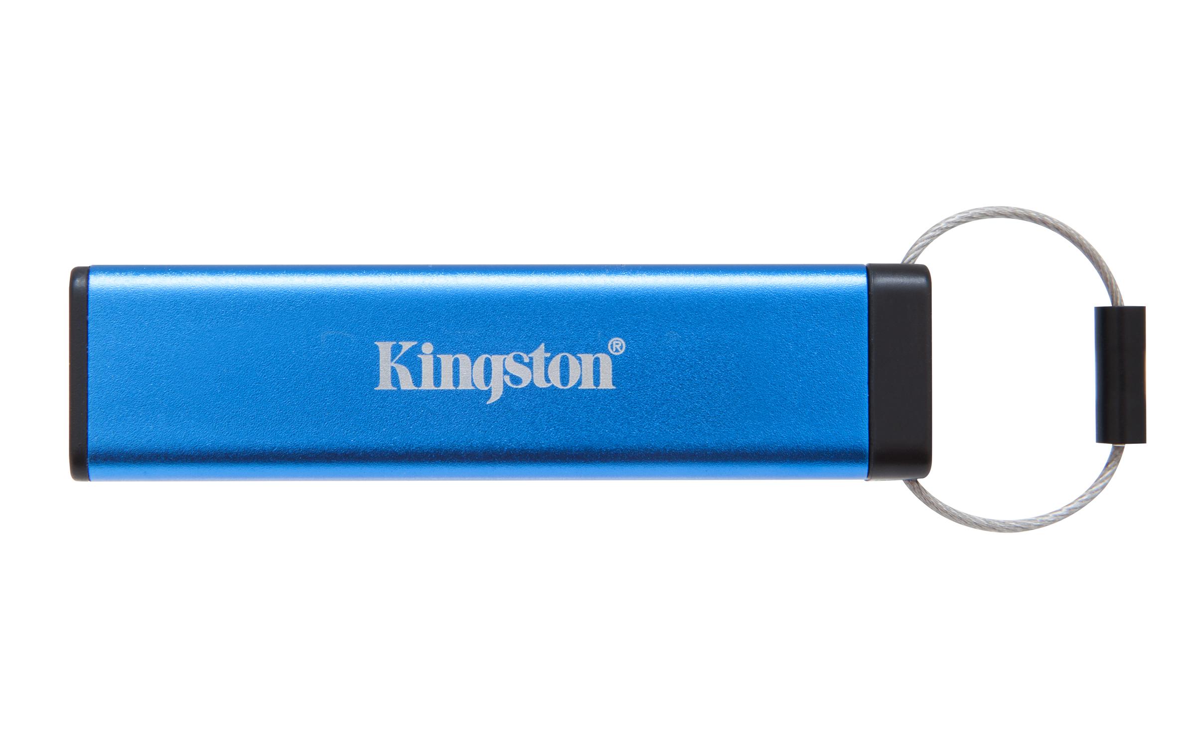 USB памет KINGSTON DataTraveler 2000, 16GB, USB 3.1, хардуерно криптиране, Син