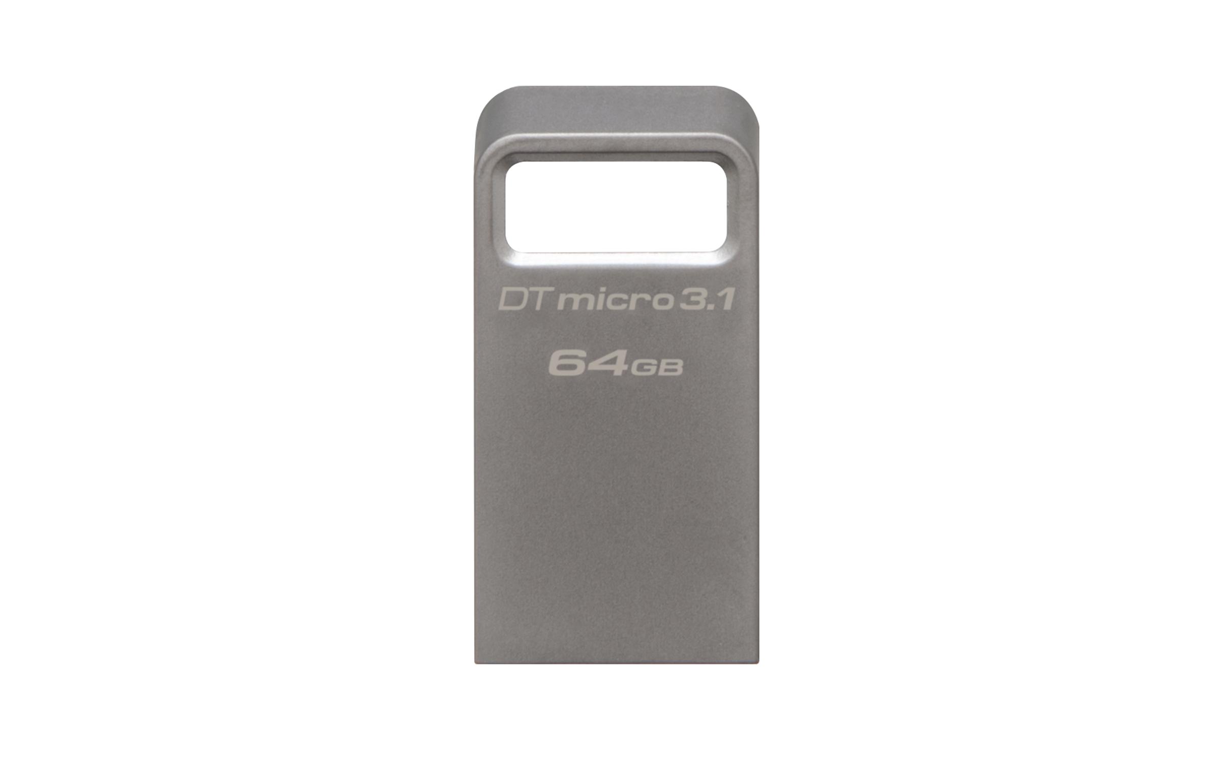 USB памет KINGSTON DataTraveler Micro 3.1 64GB, USB 3.1, Сив