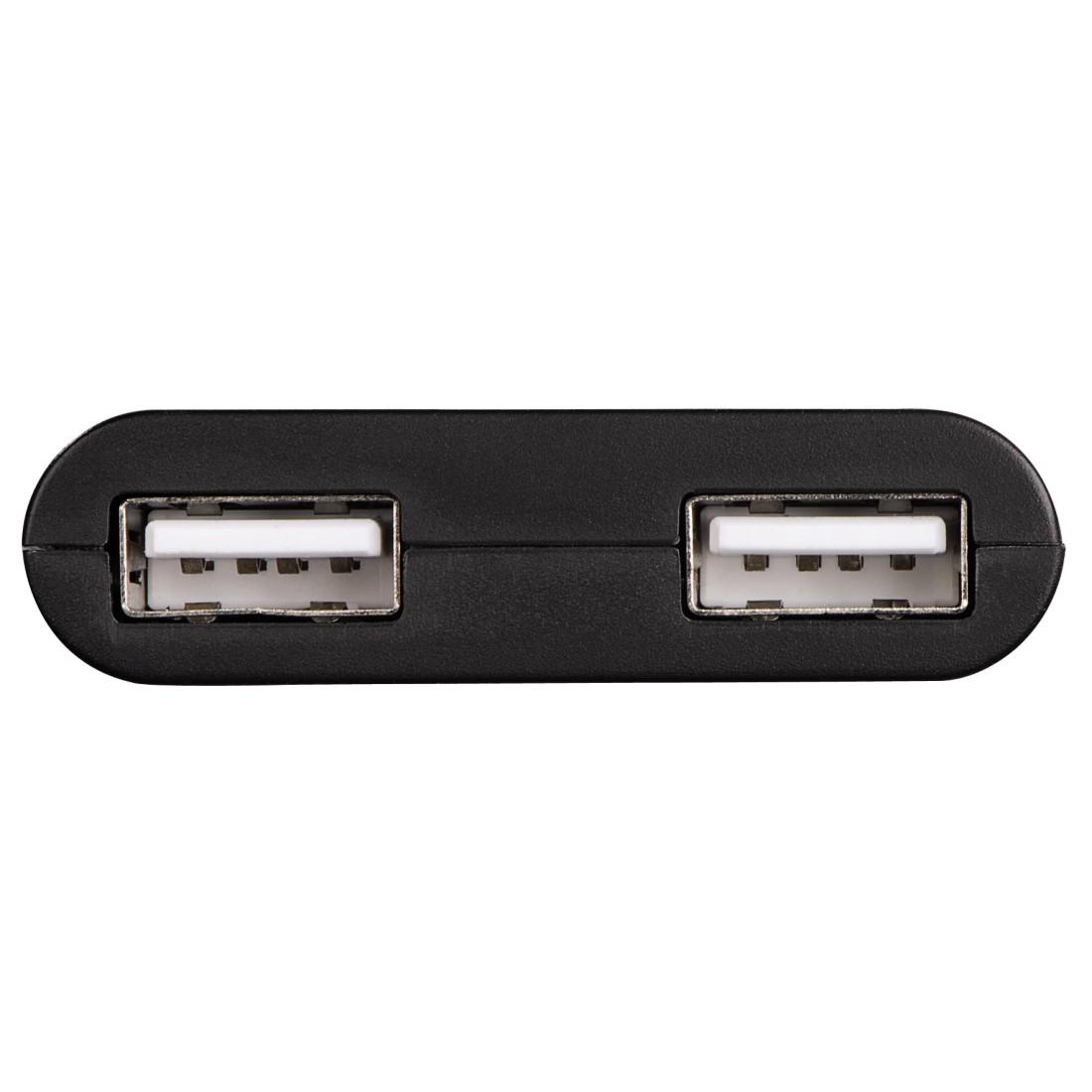 Хъб HAMA 1:2 за Смартфони/Таблети/Лаптопи/PC 3 в 1 за таблети и PC, USB 2.0, Черен