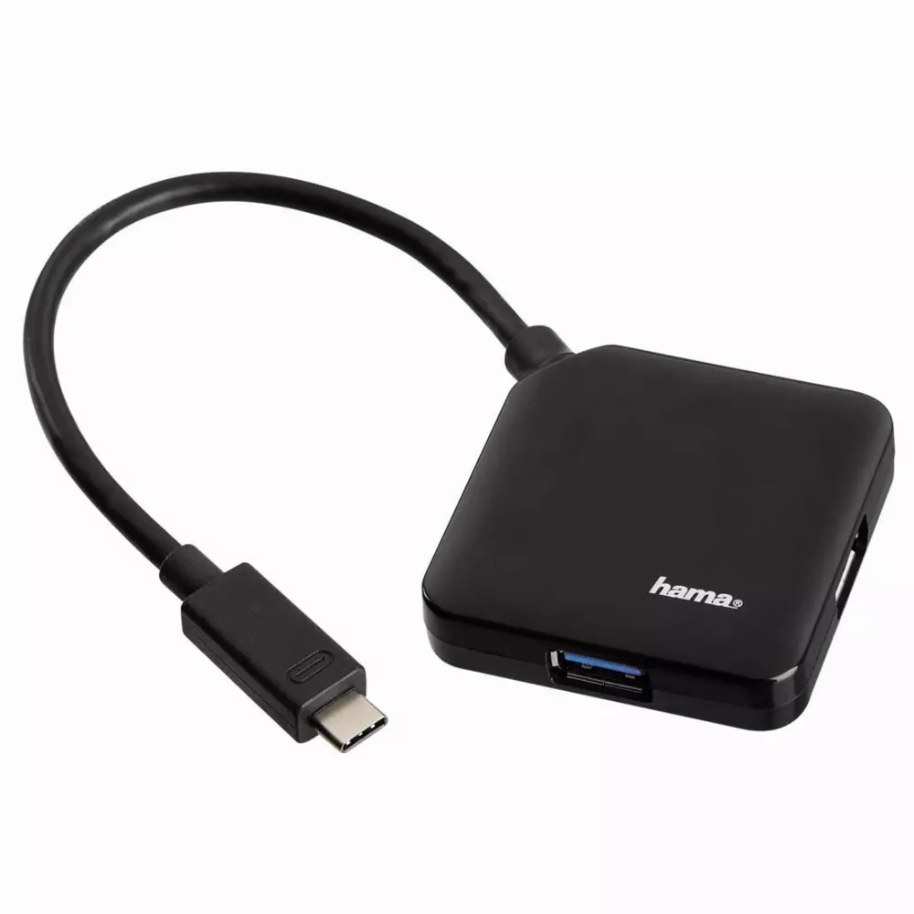 Хъб HAMA 135750 USB-C 4-портов хъб USB 3.1, Черен