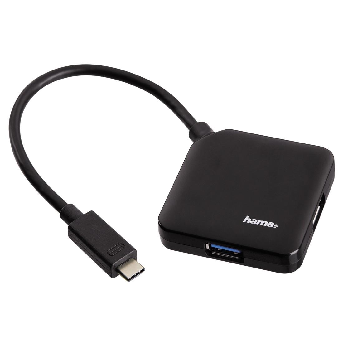 Хъб HAMA 135750 USB-C 4-портов хъб USB 3.1, Черен