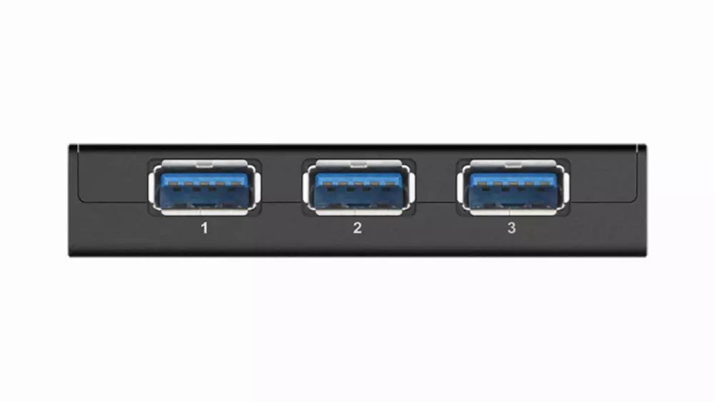 USB хъб D-Link DUB-1340/E със захранване, USB 3.0, Черен