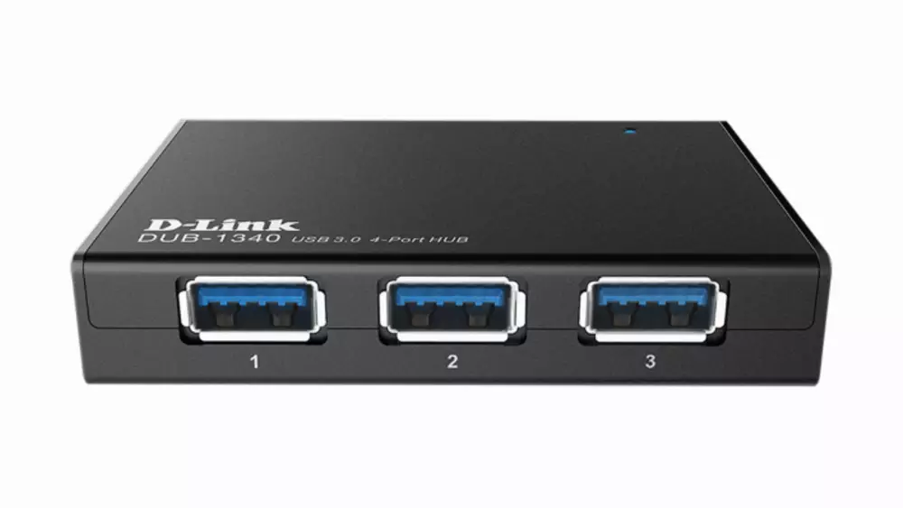 USB hub D-Link DUB-1340/E με τροφοδοσία, USB 3.0, Μαύρο