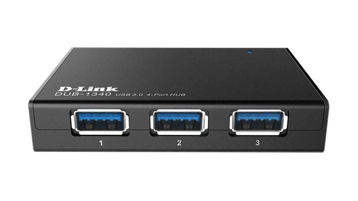USB hub D-Link DUB-1340/E με τροφοδοσία, USB 3.0, Μαύρο
