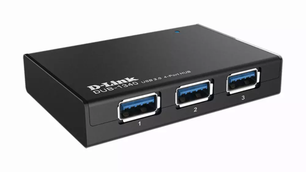 USB hub D-Link DUB-1340/E με τροφοδοσία, USB 3.0, Μαύρο
