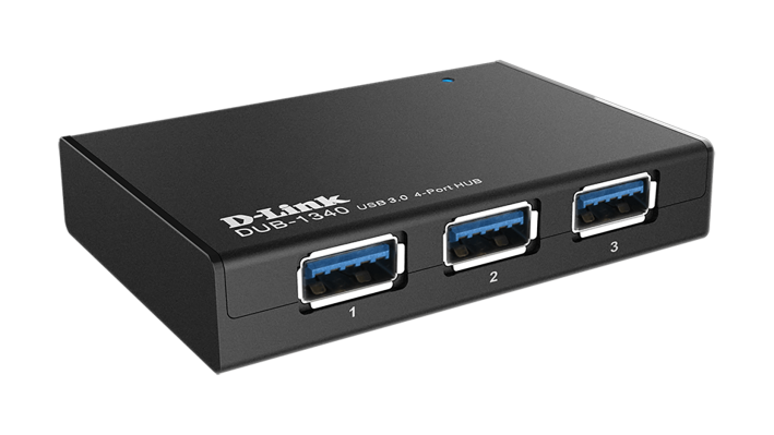 USB hub D-Link DUB-1340/E με τροφοδοσία, USB 3.0, Μαύρο
