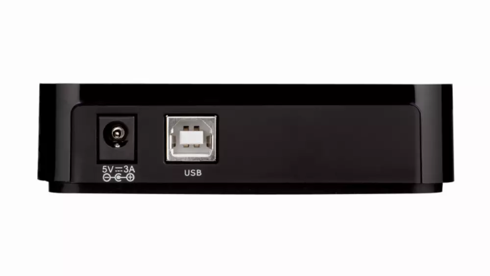 USB хъб D-Link DUB-H7/E със захранване, 7-порта, USB 2.0, Черен