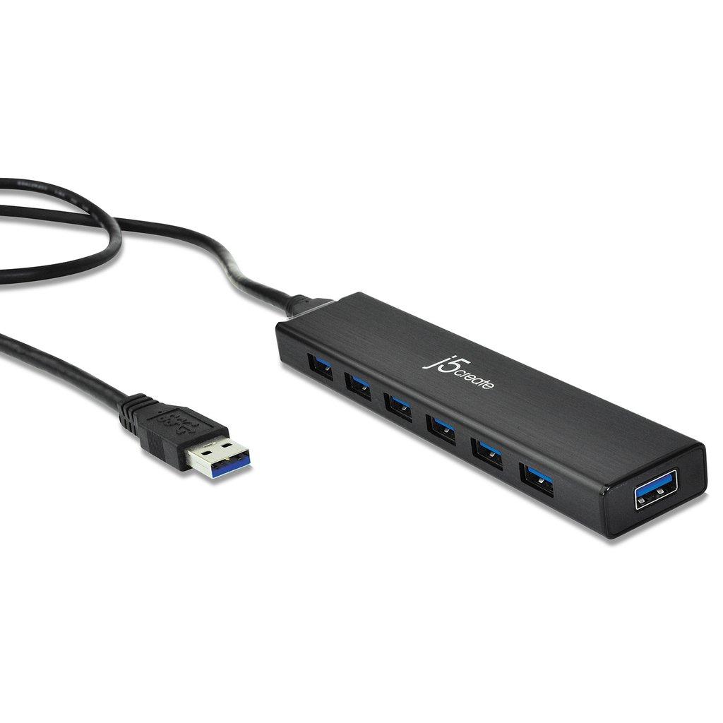 Хъб 7-портов J5 Create JUH377 USB 3.0, 1:7,Черен 