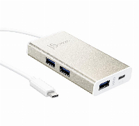 4-портов хъб USB-C j5Create JCH346, 2 x USB-A, 2 x USB-C, PD 2.0