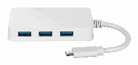 USB - C Хъб D-Link DUB-H410, 4-порта, USB 3.0, бял
