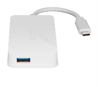 USB - C Хъб D-Link DUB-H410, 4-порта, USB 3.0, бял