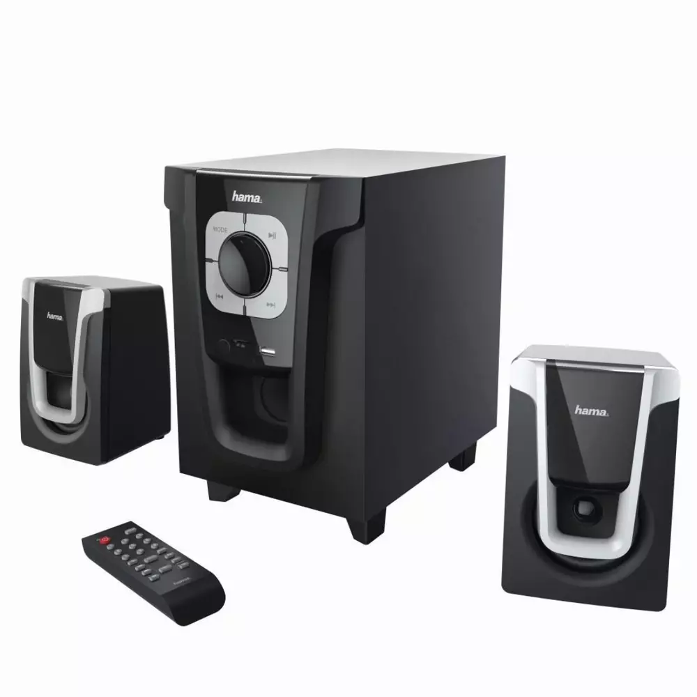 Звукова система HAMA PR-2120 173138, 2.1, 2x5W+10W, Черен