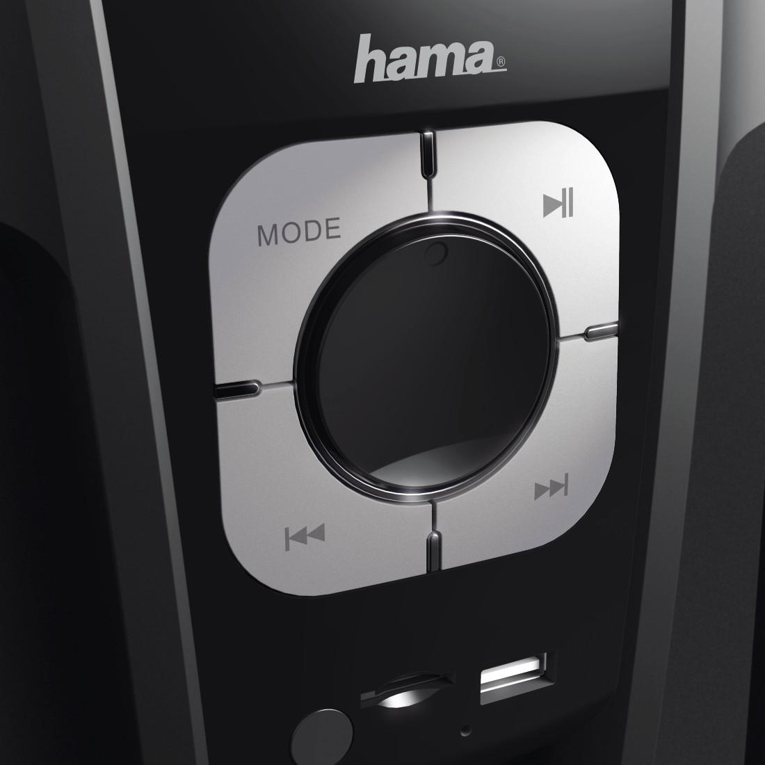 Звукова система HAMA PR-2120 173138, 2.1, 2x5W+10W, Черен