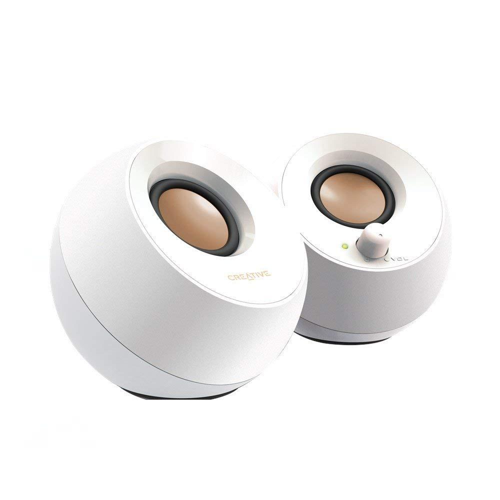 Creative PEBBLE Speaker System, 2.0, 2 x 2.2W, White