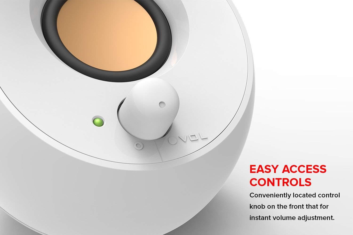 Creative PEBBLE Speaker System, 2.0, 2 x 2.2W, White