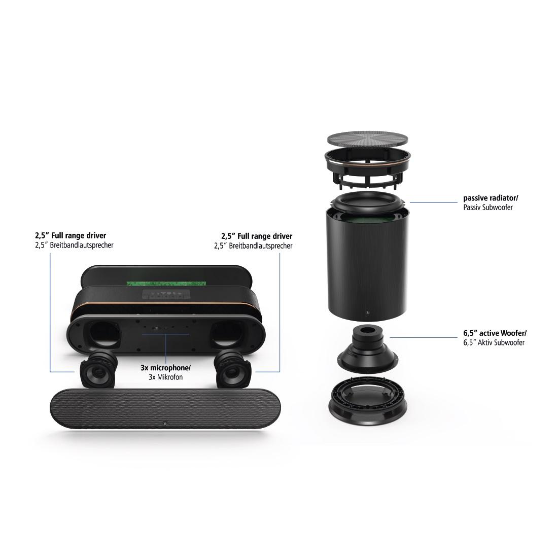 Безжична звукова система HAMA SIRIUM3800ABT, 2.1, Wireless Subwoofer/Bluetooth/AVS
