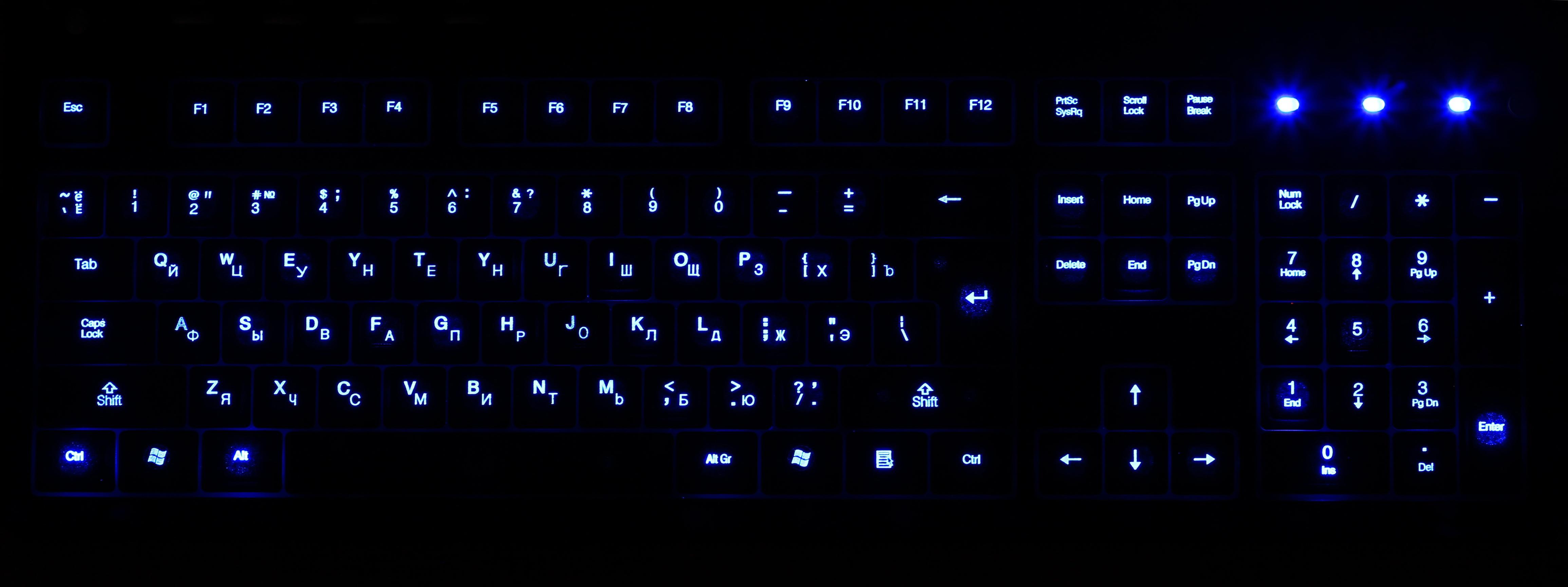 Мултимедийна клавиатура A4tech, KD-126-1, USB със синя LED подсветка