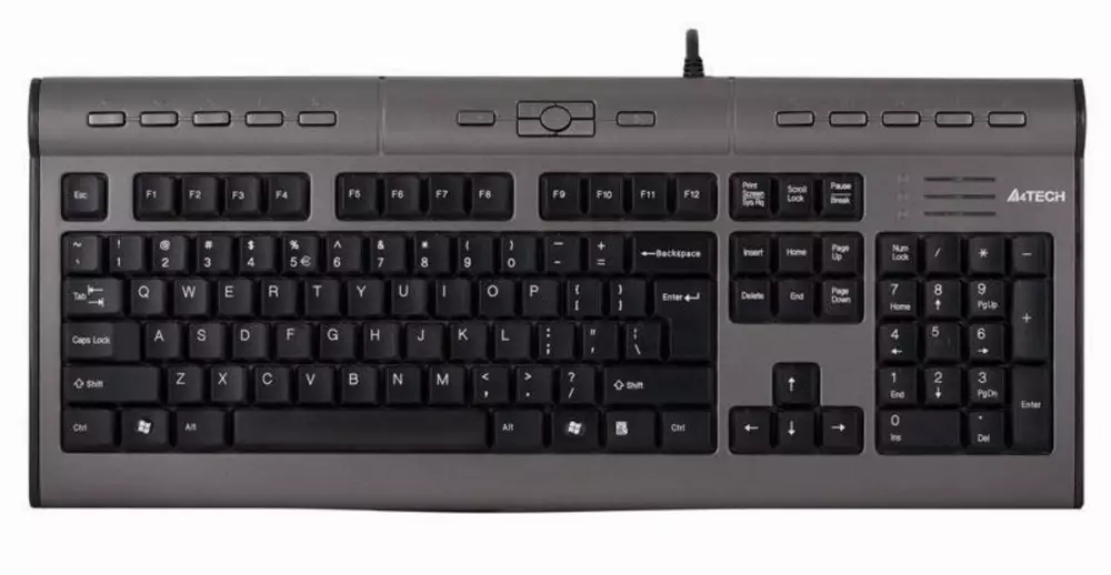 Mултимедийна клавиатура A4TECH KL-7MU, ергономична, изход за слушалки и микрофон
