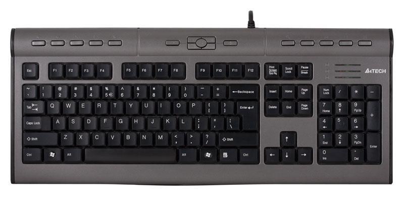 Mултимедийна клавиатура A4TECH KL-7MU, ергономична, изход за слушалки и микрофон