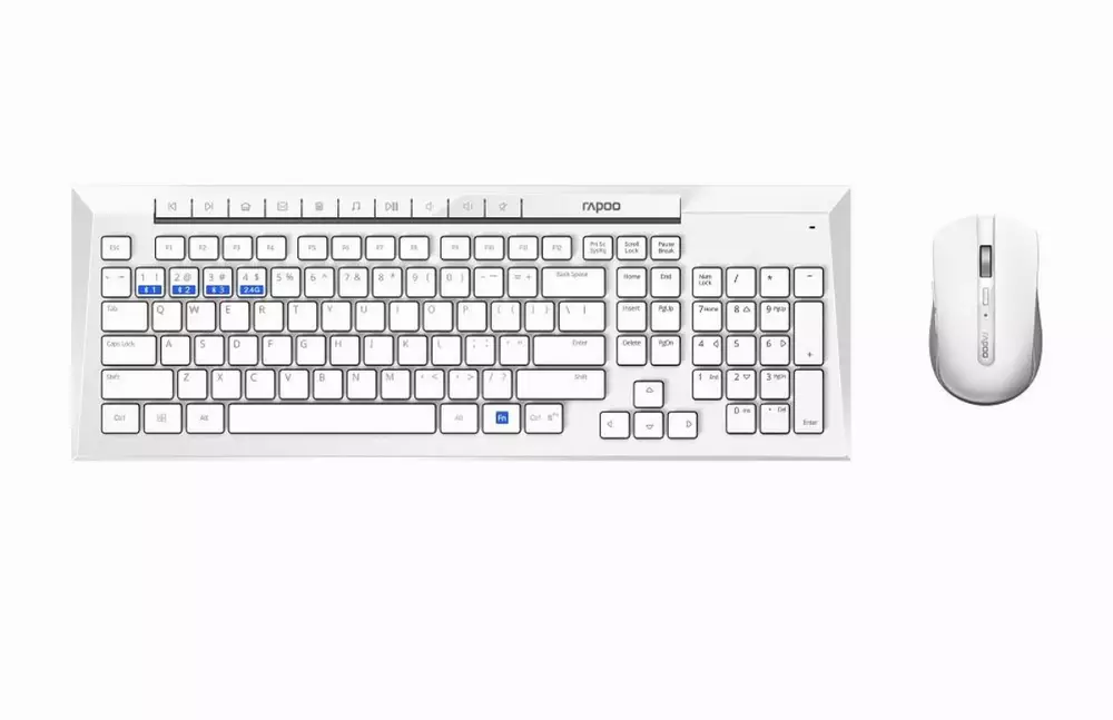 Комплект клавиатура и мишка RAPOO 8200M Multi mode Bluetooth White