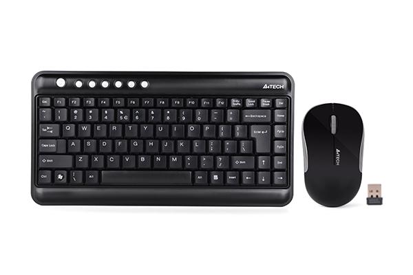 Комплект мини клавиатура и мишка A4tech 3300N Black