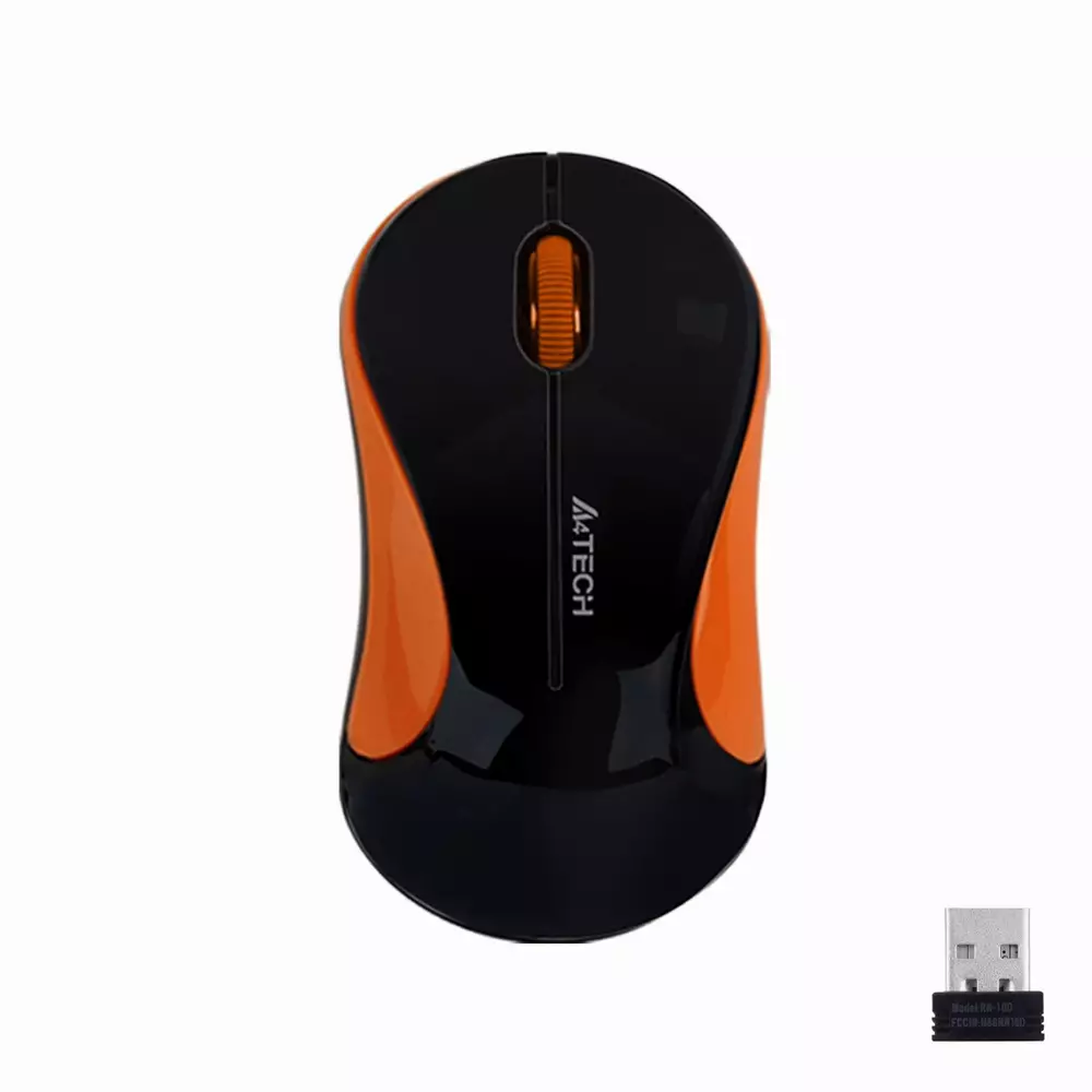 Мишка A4techV-Track Wireless/Безжична Black/Orange -  G3-270N-3 